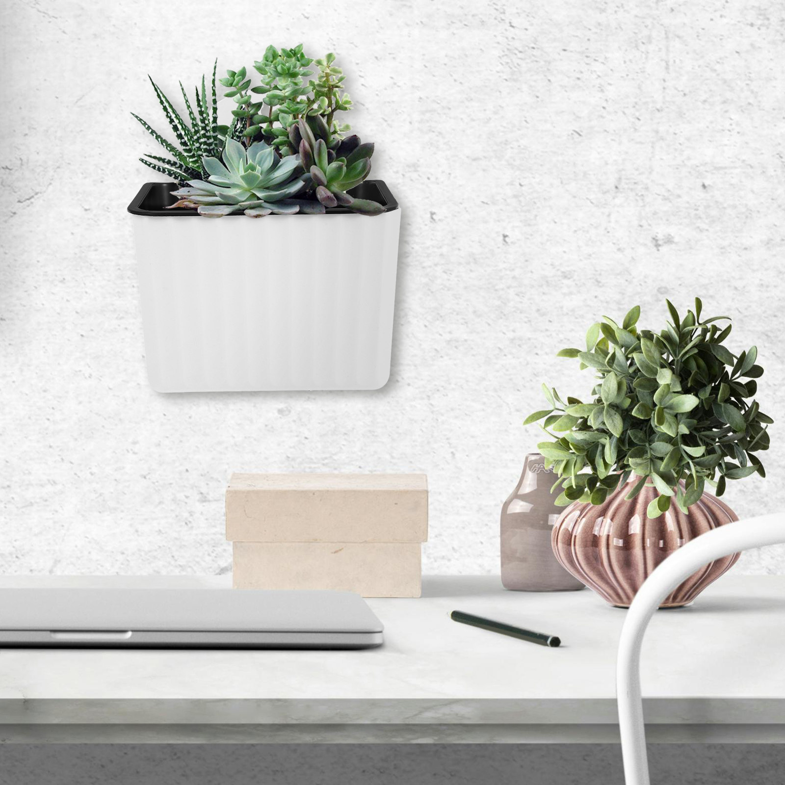 Self Watering Planter - 2 szt. Doniczki ścienne samonawadniające, plastikowe